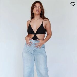 Black Cut-Out Women's bodysuit